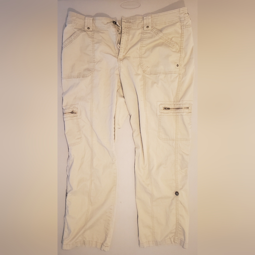 St Johns Bay Casual Cream Cargo Pants